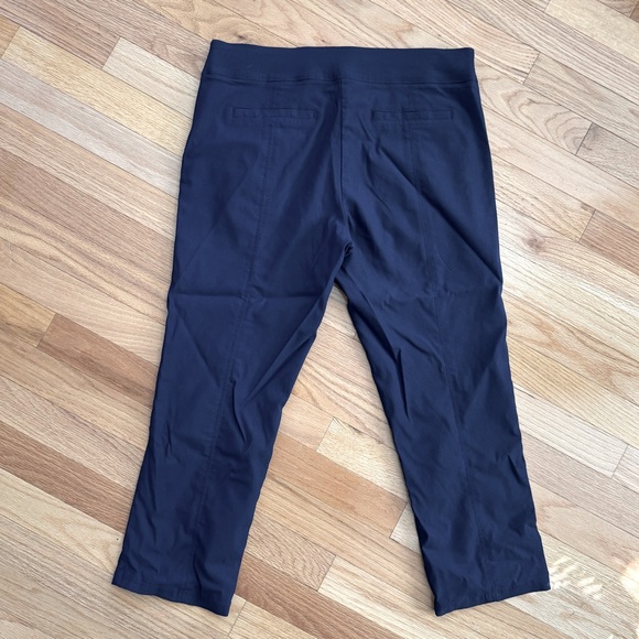 Simply Vera Wang Dark Blue Navy Comfort 90’s Capri Pants Elastic Waist Retro Med - Picture 2 of 10